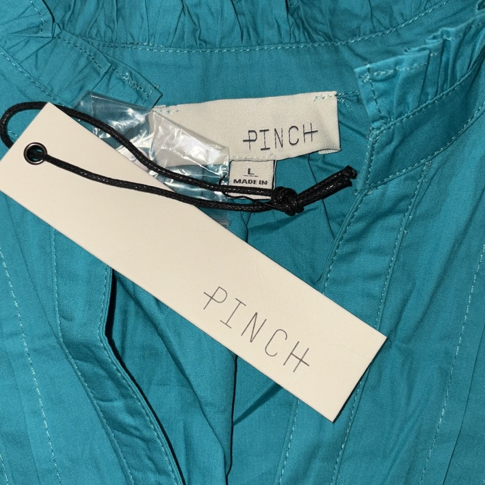 Pinch Turquoise Flutter Sleeve Mini Dress SZ L NWT - Picture 4 of 5
